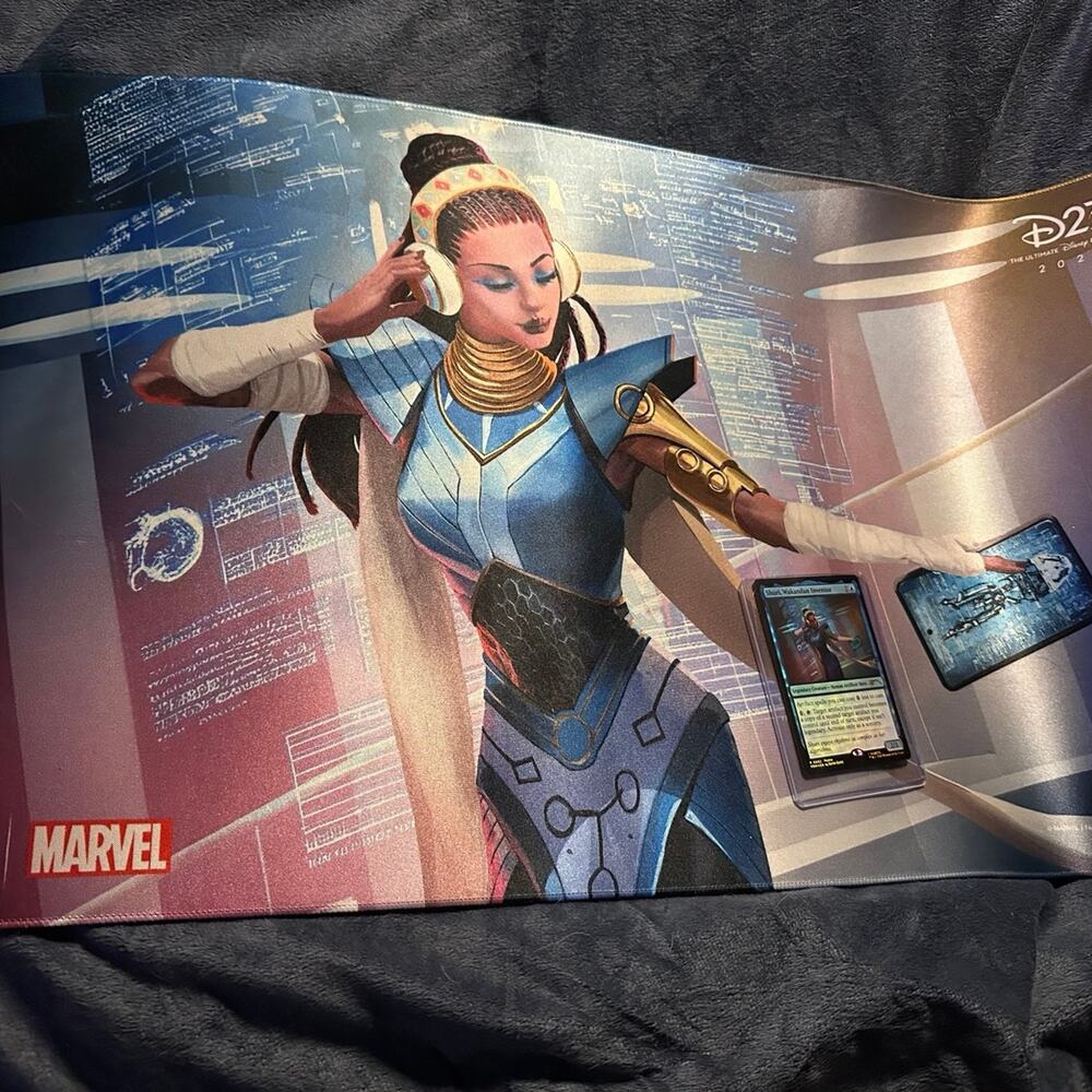 Magic The Gathering Marvel Playmat & card shuri D23 2026 Gamegenic + 10 cards!